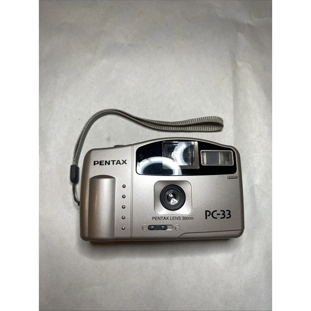 Pentax PC-33 35mm Camera (30mm‎ Lens) Point and Shoot Power/Flash Tested No Film